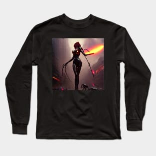 DARK CYBERPUNK #01 (FRAMED) Long Sleeve T-Shirt